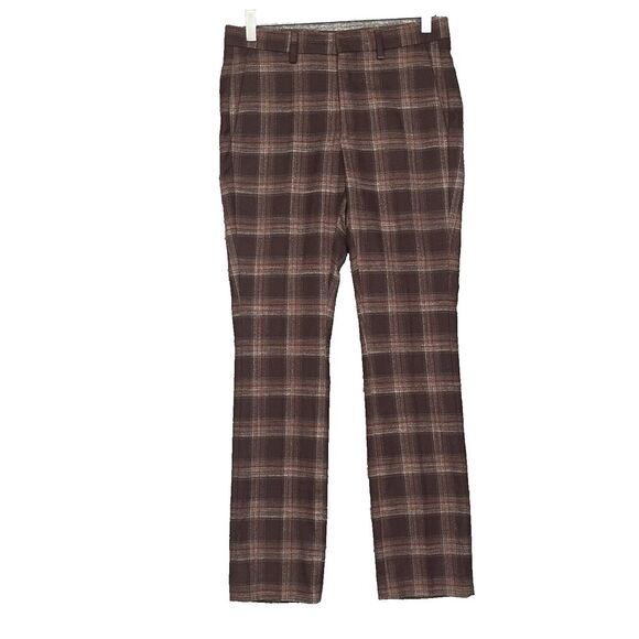 Murano Pants Mens 28x30‎ Evan Fit Burgundy Plaid Ultimate Modern Comfort Stretch - Picture 1 of 14